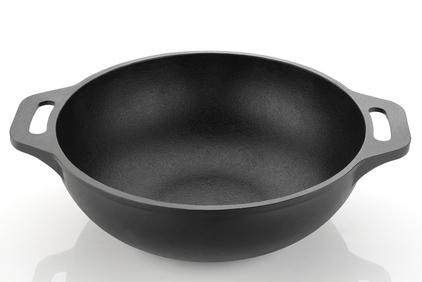 Cast Iron Kadai 10 Inches | Wide Heavy-Duty Iron Cooking Kadai