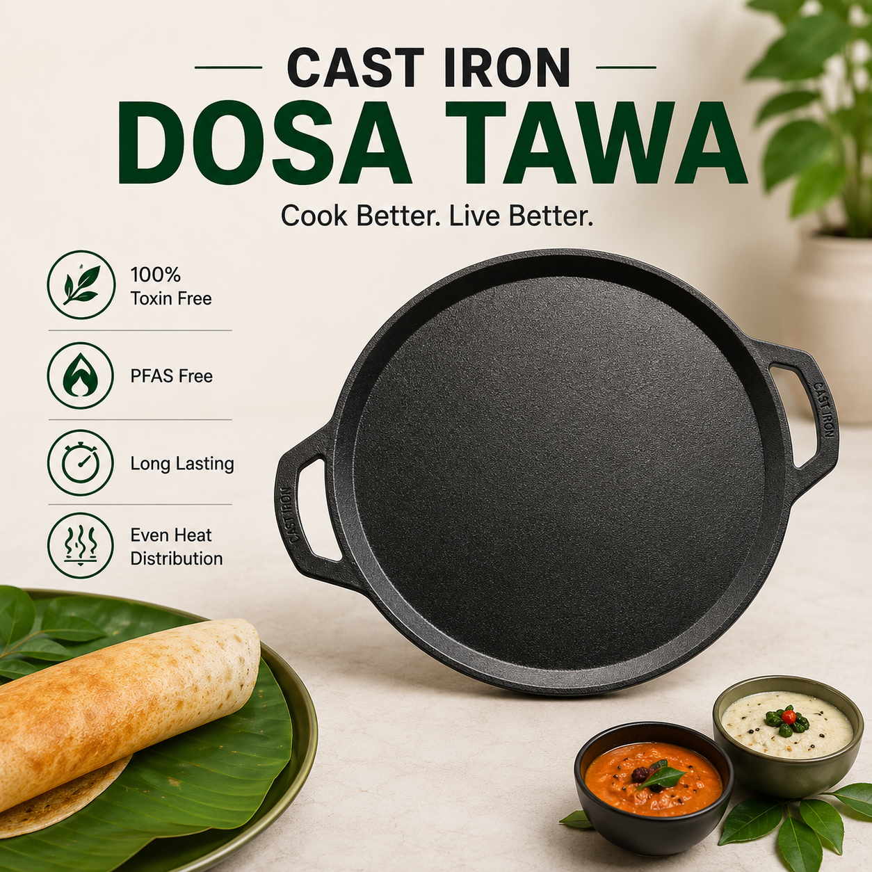 Cast Iron Dosa Tawa