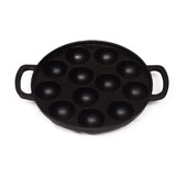 Cast Iron Appam Patra [12 Pit] - 100% Natural & Non-Stick | Pre-Seasoned Oil | Made In India