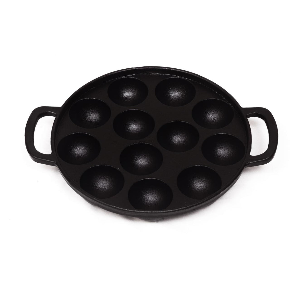 Cast Iron Appam Patra [12 Pit] - 100% Natural & Non-Stick | Pre-Seasoned Oil | Made In India
