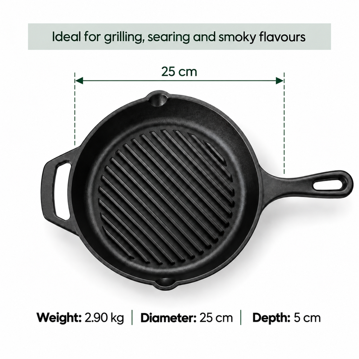 Cast Iron Grill Pan | Heavy-Duty Ribbed Grill & Searing Pan