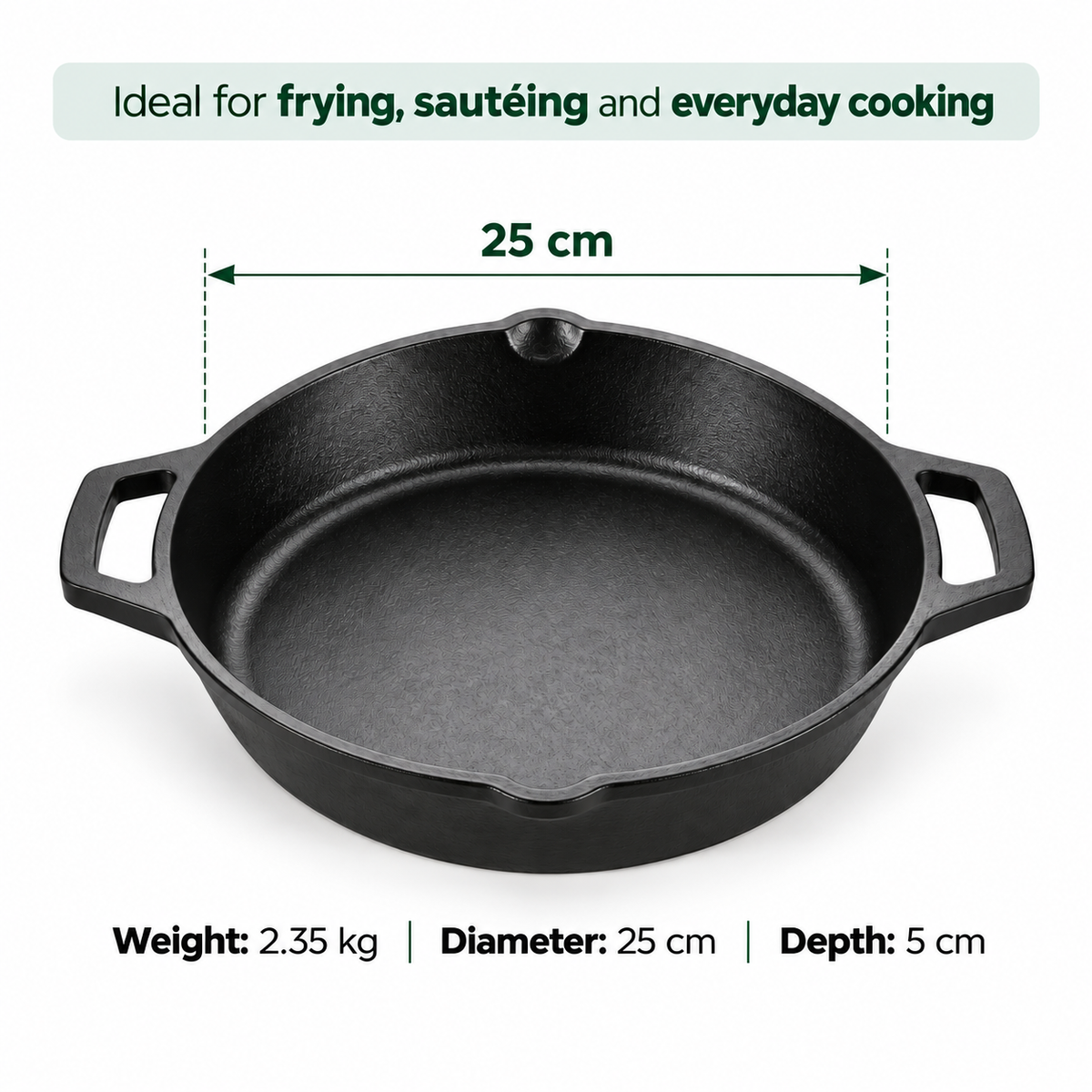 Cast Iron Kadai 10 Inches | Heavy-Duty Traditional Iron Cooking Kadai