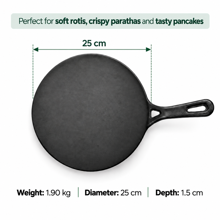 Cast Iron Roti Tawa | Heavy-Duty Iron Roti & Chapati Tawa