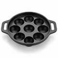 Cast Iron Appam Patra [9 Pit] - 100% Natural & Non-Stick | Pre-Seasoned Oil | Made In India