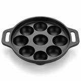 Cast Iron Appam Patra [9 Pit] - 100% Natural & Non-Stick | Pre-Seasoned Oil | Made In India