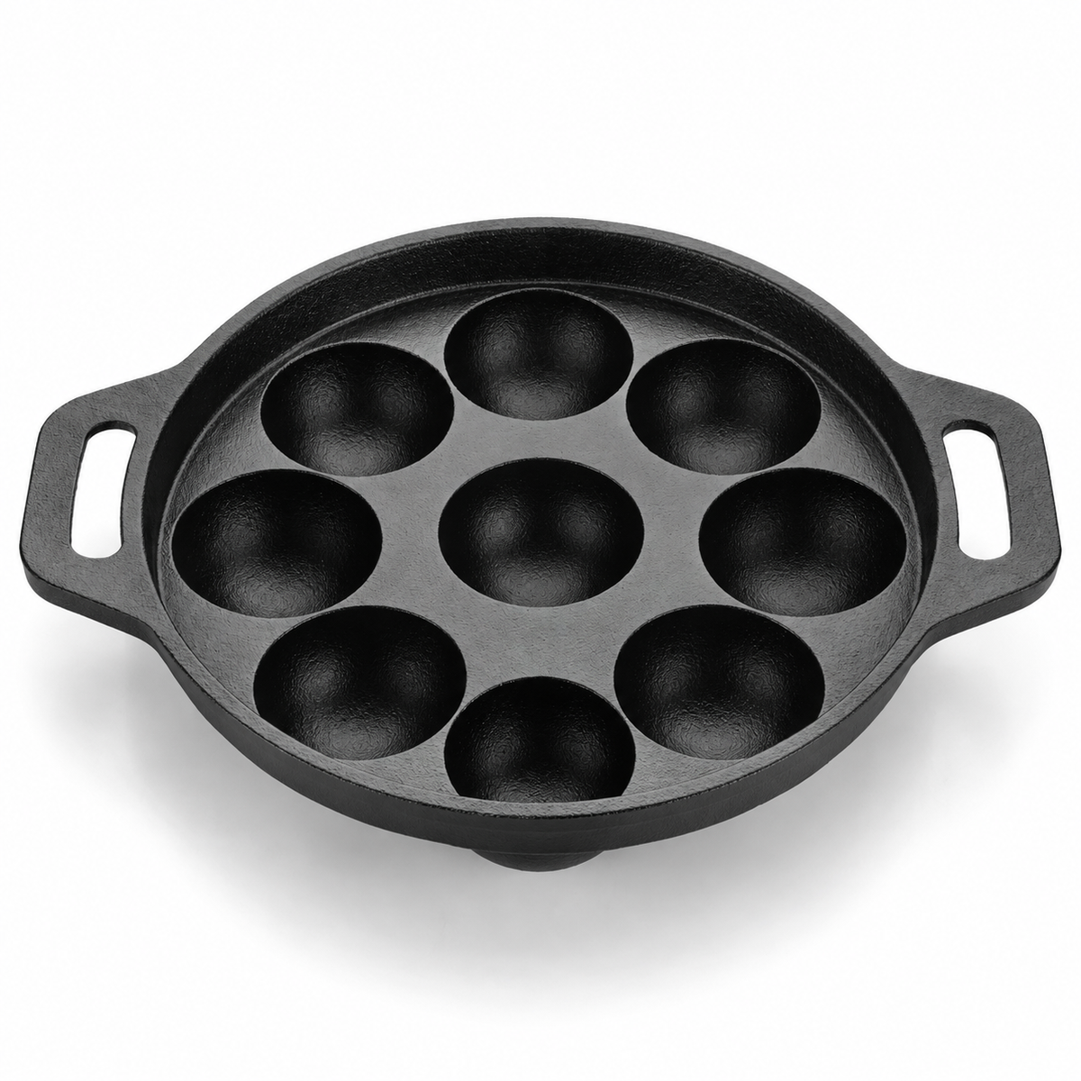 Cast Iron Appam Patra [9 Pit] - 100% Natural & Non-Stick | Pre-Seasoned Oil | Made In India