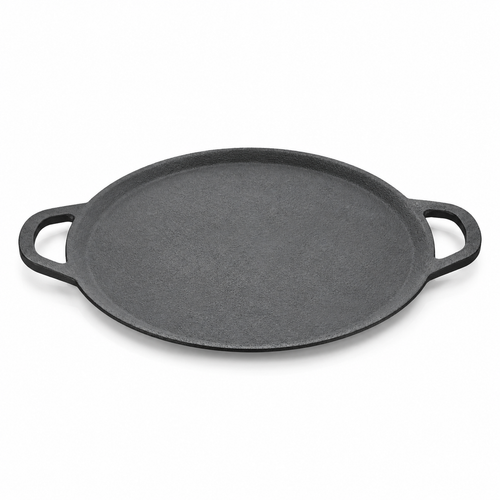 Premium Cast Iron Dosa Tawa [Double Handle] - 33CM - 100% Natural & Non-Stick | Pre-Seasoned Oil | Made In India