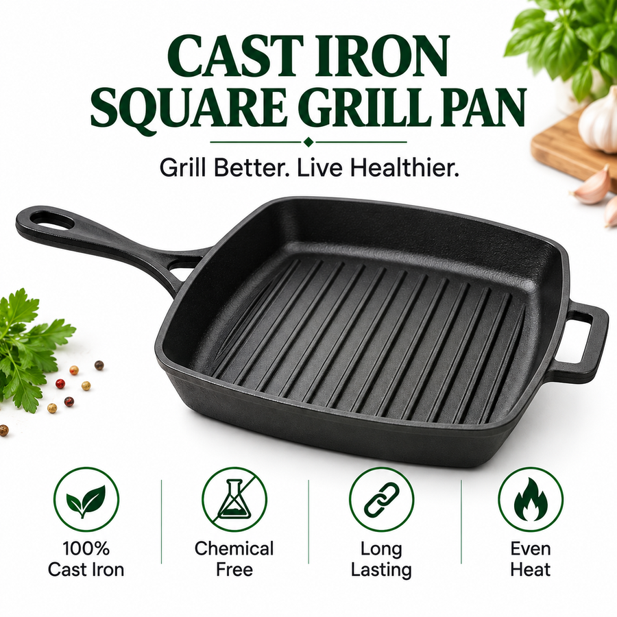 Cast Iron Square Grill pan 25cm