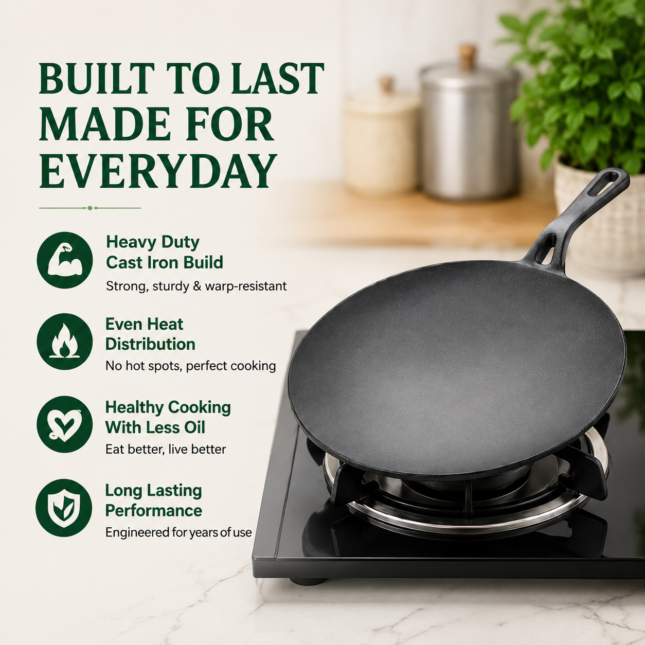 Cast Iron Roti Tawa | Heavy-Duty Iron Roti & Chapati Tawa