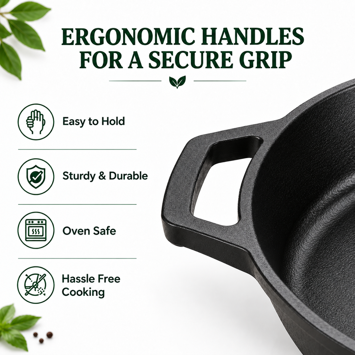 Cast Iron Kadai 10 Inches | Heavy-Duty Traditional Iron Cooking Kadai