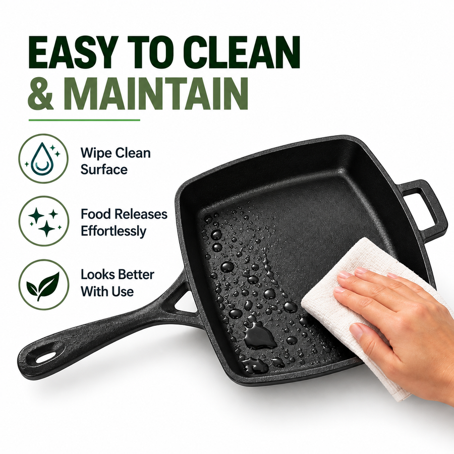 Cast Iron Square Fry Pan 25cm
