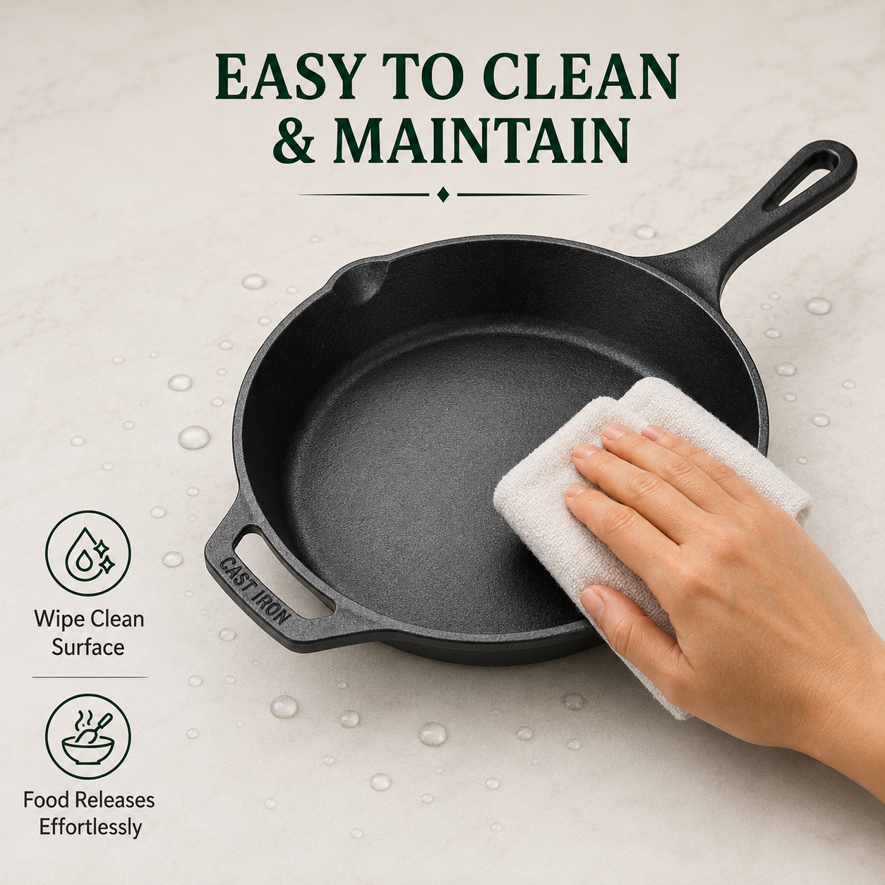 Cast Iron Fry Pan 10 Inches | Heavy-Duty Cast Iron Cooking Pan
