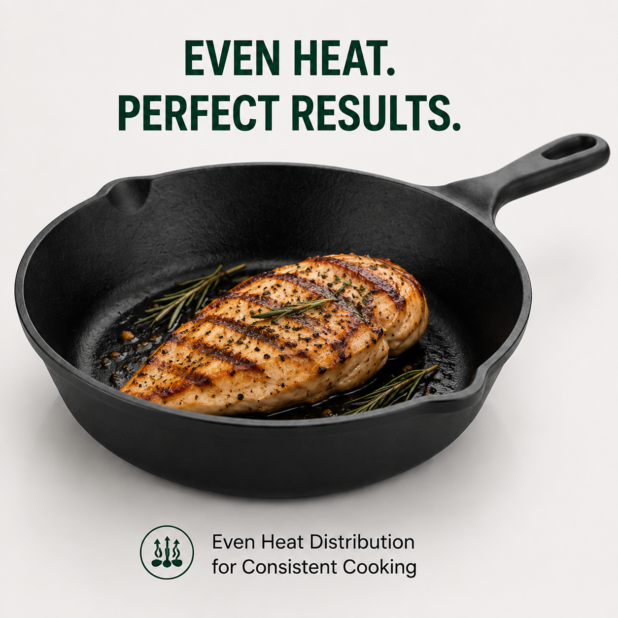 Cast Iron Fry Pan 8 Inches - Heavy-Duty Pre-Seasoned Cooking Pan