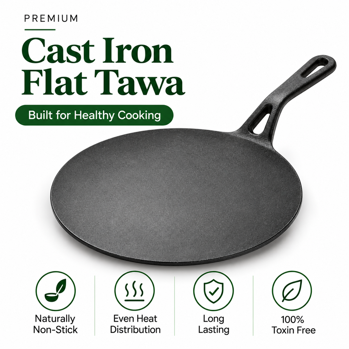 Cast Iron Roti Tawa | Heavy-Duty Iron Roti & Chapati Tawa