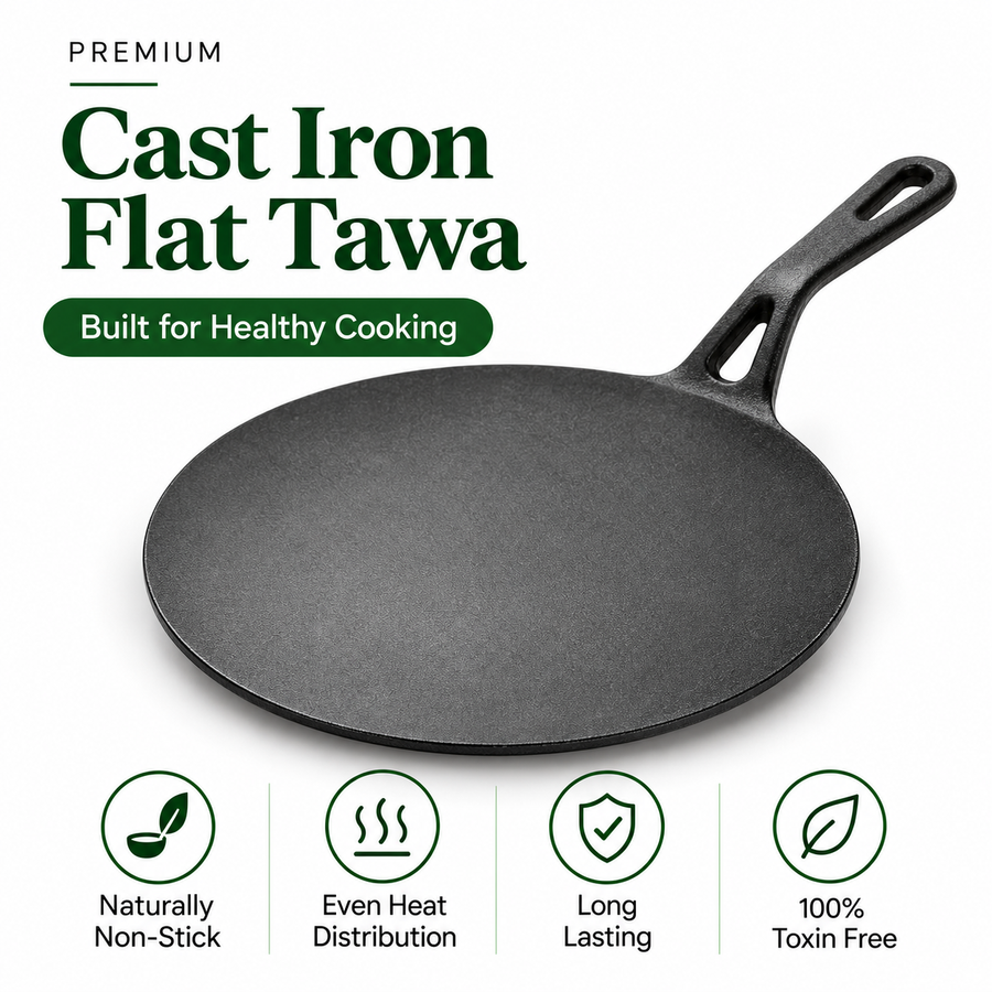 Cast Iron Roti Tawa | Heavy-Duty Iron Roti & Chapati Tawa