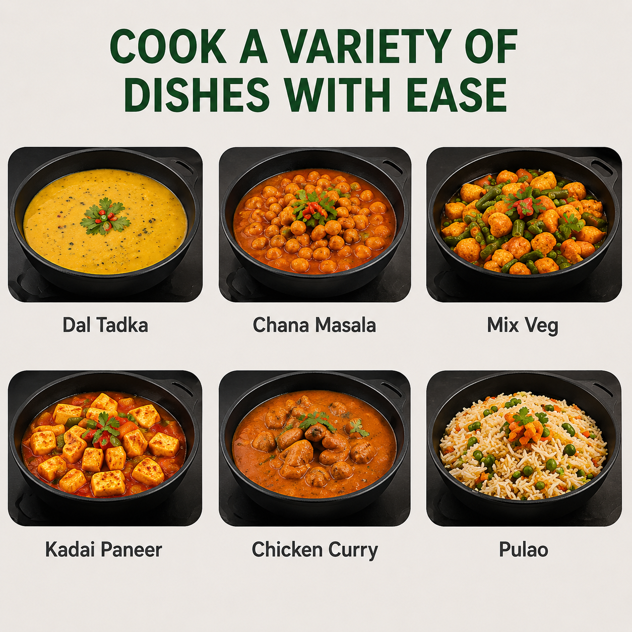 Cast Iron Kadai 10 Inches | Heavy-Duty Traditional Iron Cooking Kadai
