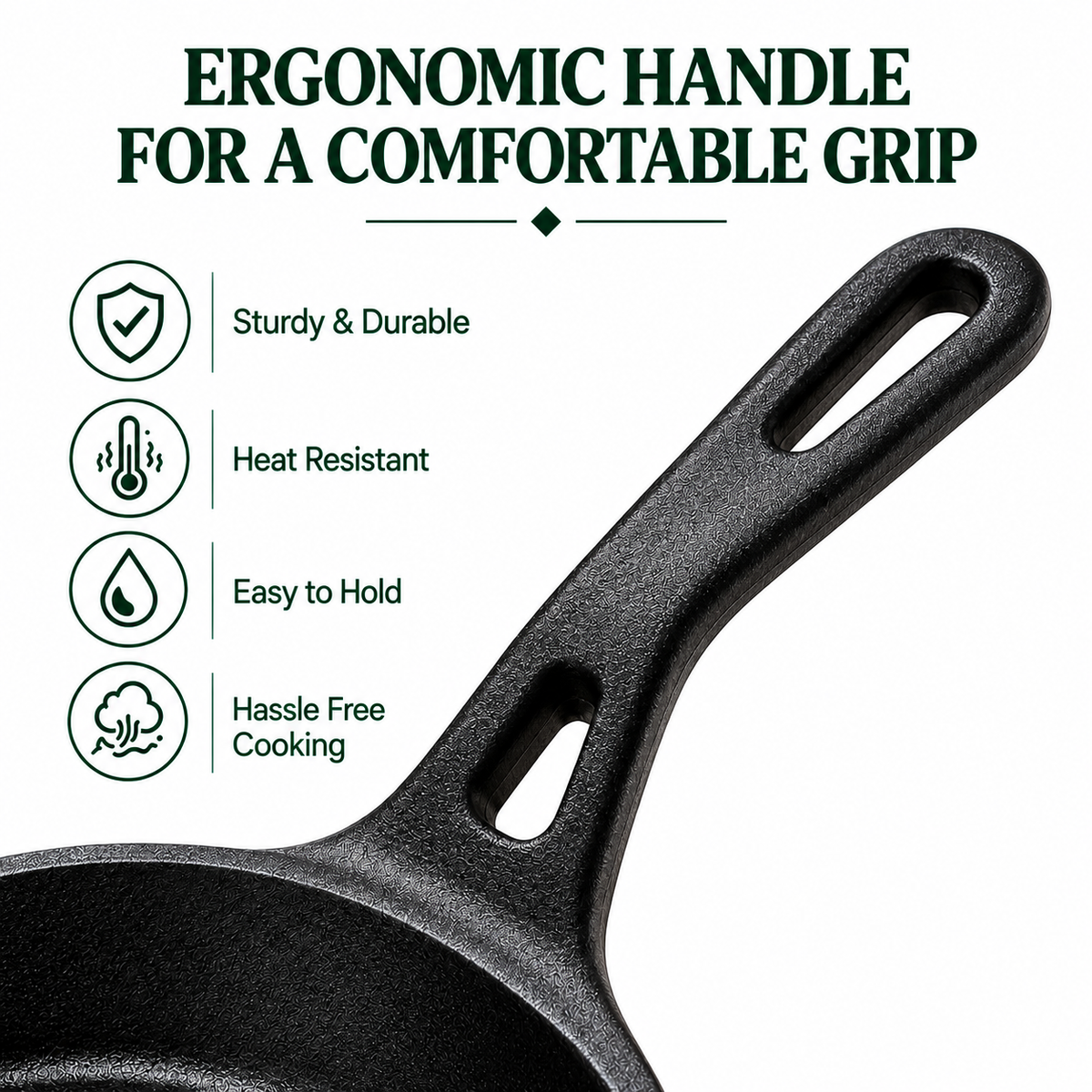 Cast Iron Fry Pan 10 Inches | Heavy-Duty Cast Iron Cooking Pan