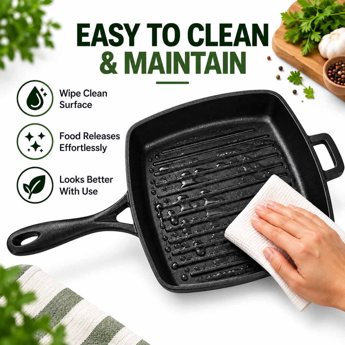 Cast Iron Square Grill pan 25cm