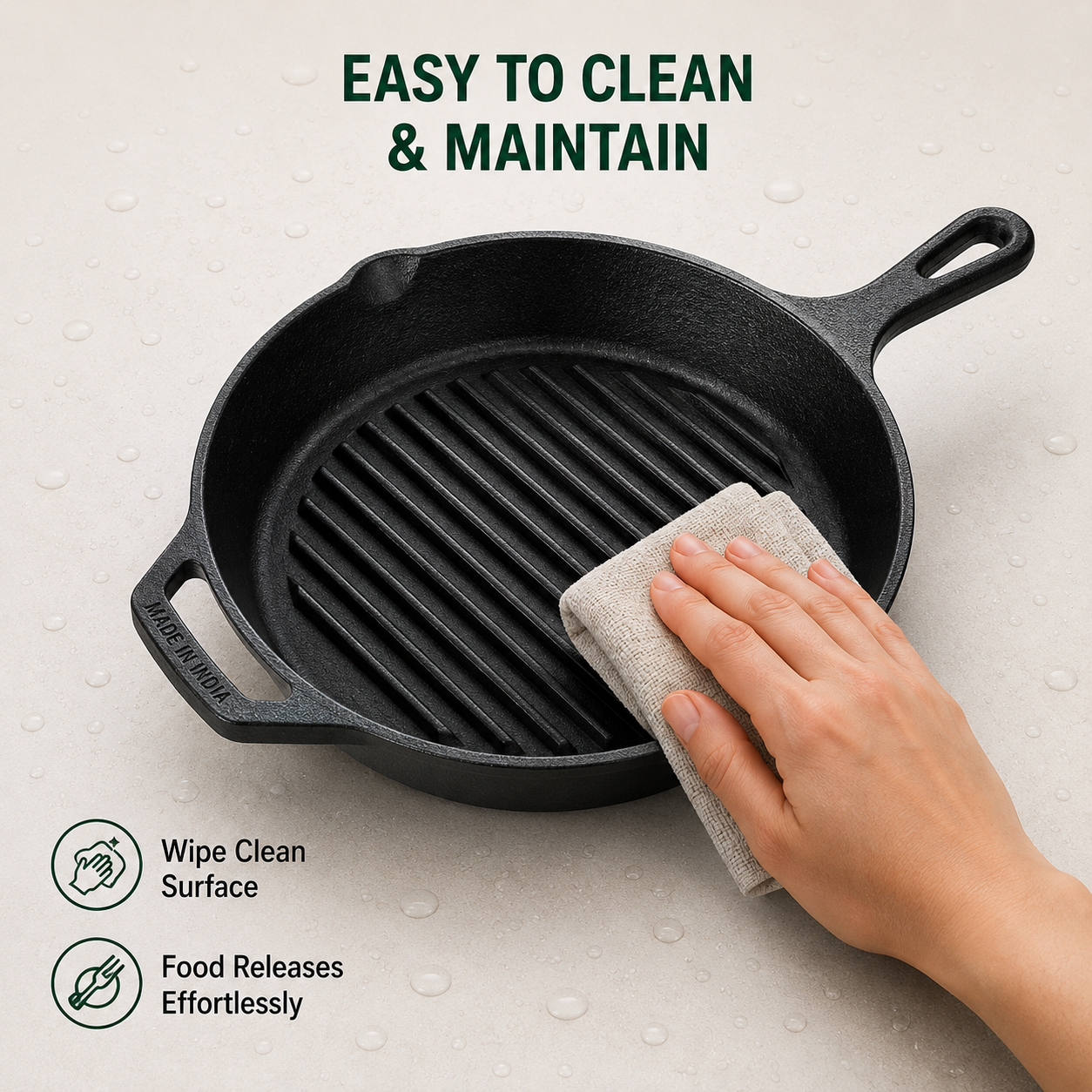 Cast Iron Grill Pan | Heavy-Duty Ribbed Grill & Searing Pan