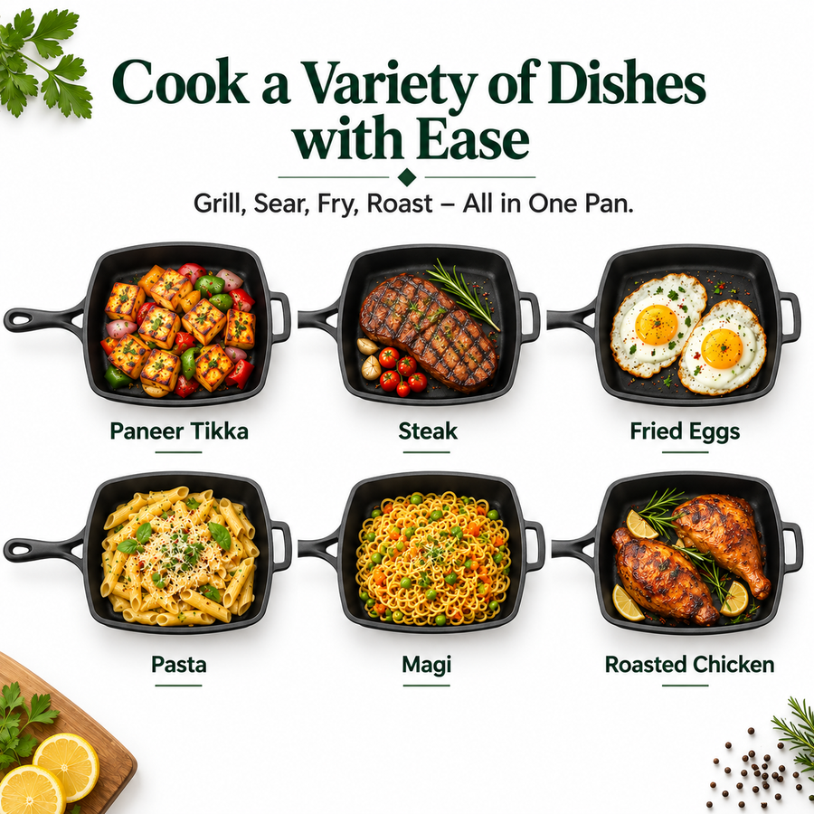 Cast Iron Square Fry Pan 25cm