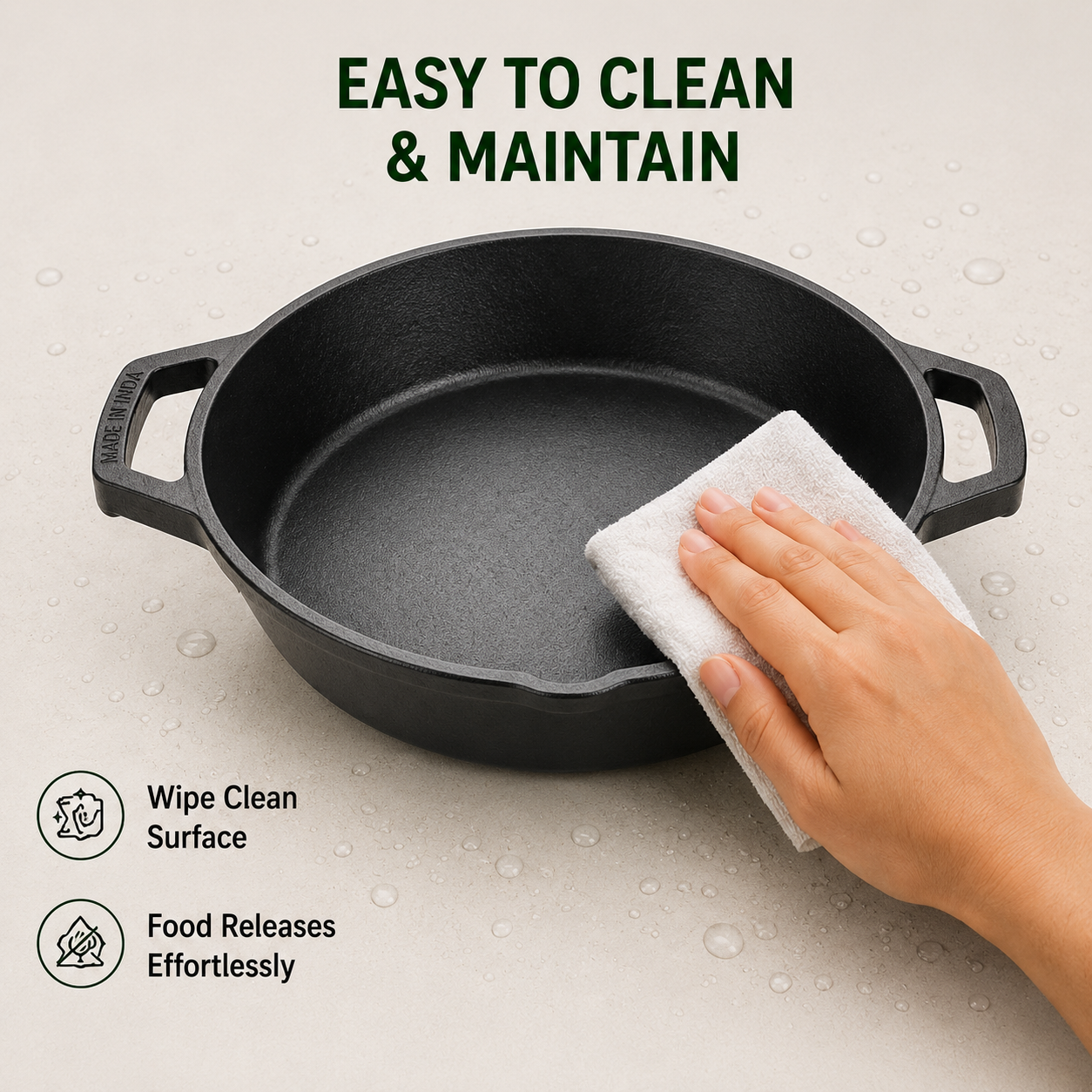 Cast Iron Kadai 10 Inches | Heavy-Duty Traditional Iron Cooking Kadai