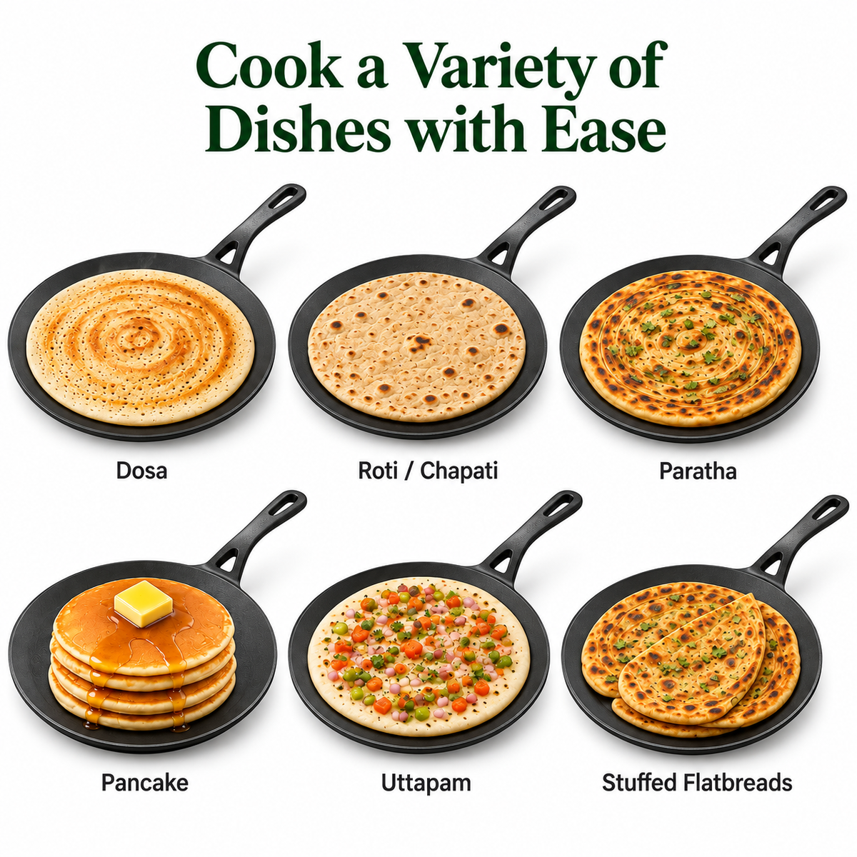 Cast Iron Roti Tawa | Heavy-Duty Iron Roti & Chapati Tawa