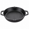 Cast Iron Grill Kadai 10 Inches | Heavy-Duty Ribbed Cast Iron Grill Pan