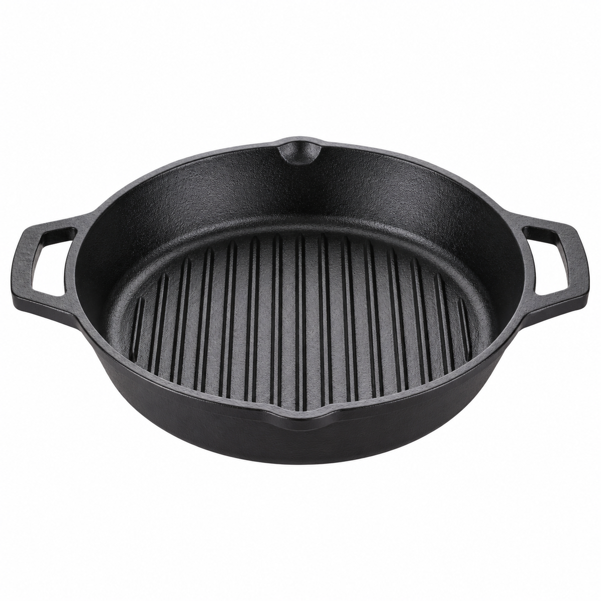 Cast Iron Grill Kadai 10 Inches | Heavy-Duty Ribbed Cast Iron Grill Pan